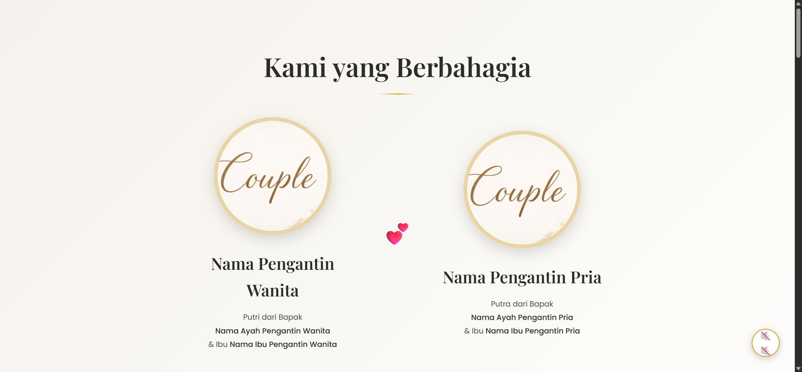Template Undangan Pernikahan HTML Premium - Classic Elegant 2